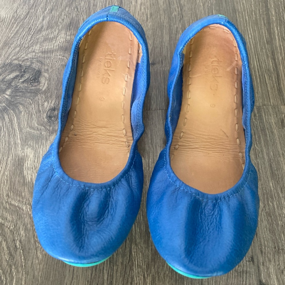 Tieks by Gavrieli Flats Cobalt Blue Ballet Shoes Slippers Leather Womens Size 9